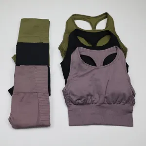 2 Piece Yoga Set Sexy Longline Sports Bra High Waist Energy Seamless Leggings Women Fitness Sport Suit Gym Set Workout Clothes