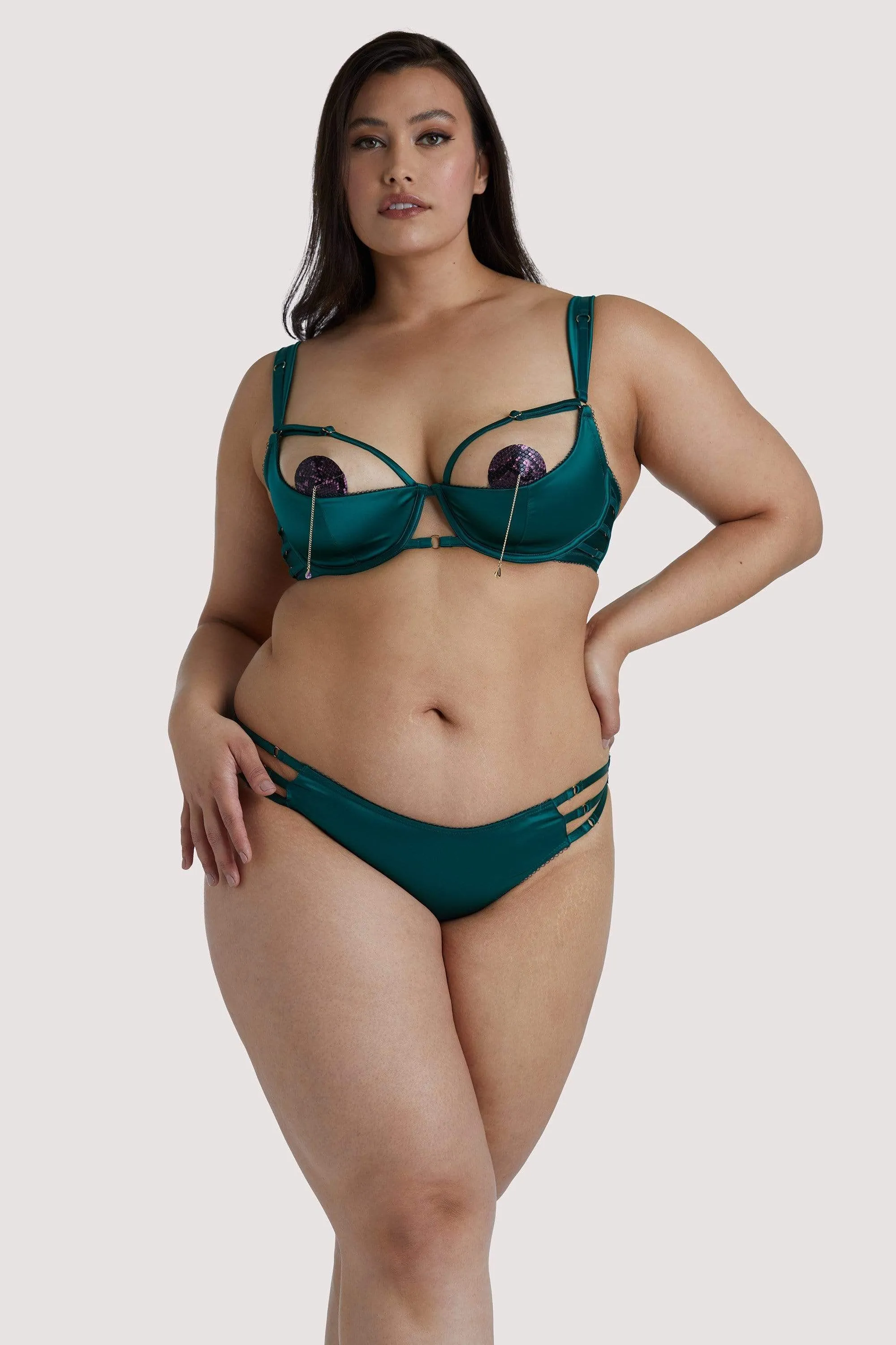 Ava 1/4 Cup Green Bra