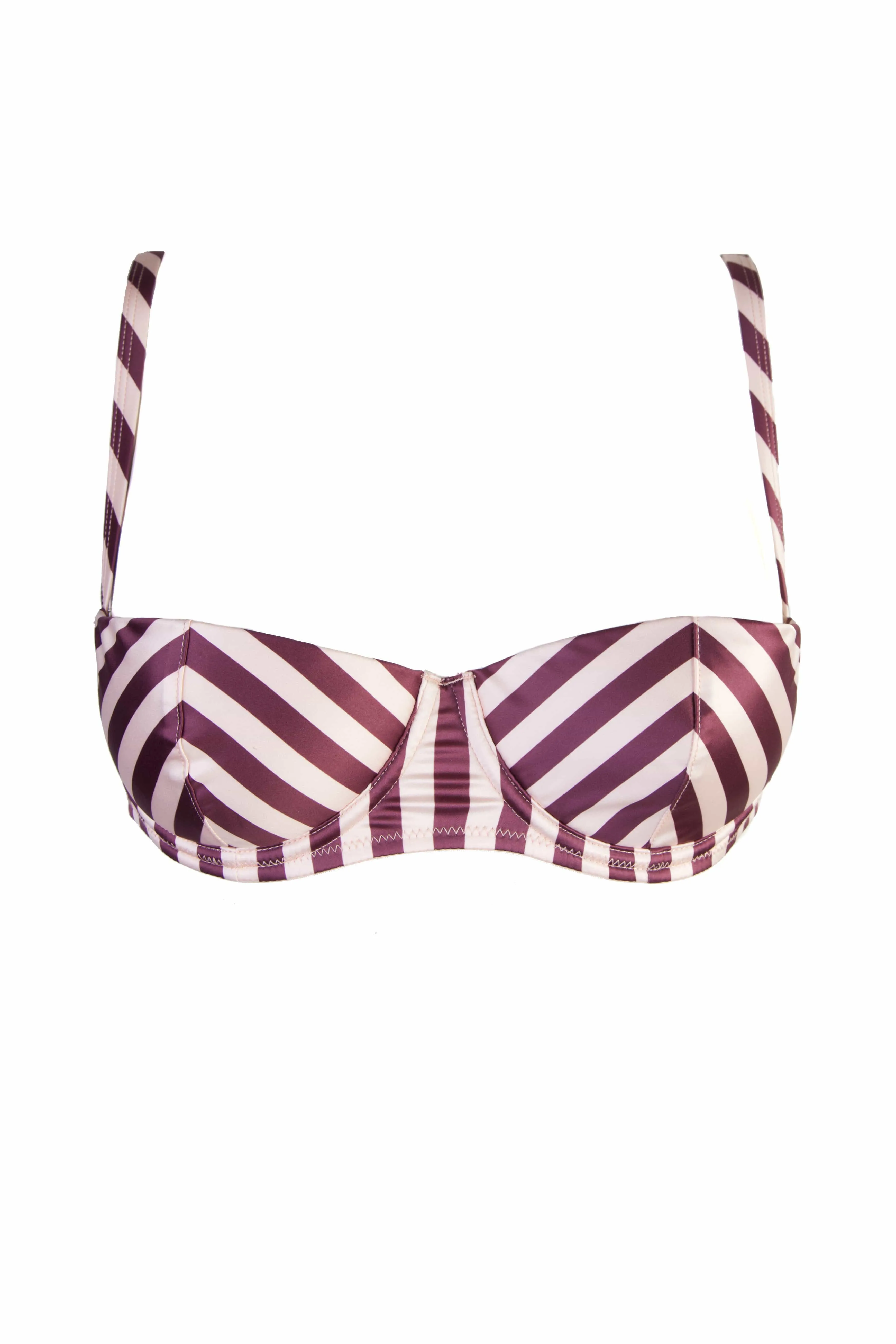 Beatrix Red Placement Stripe Demi Bra Curve