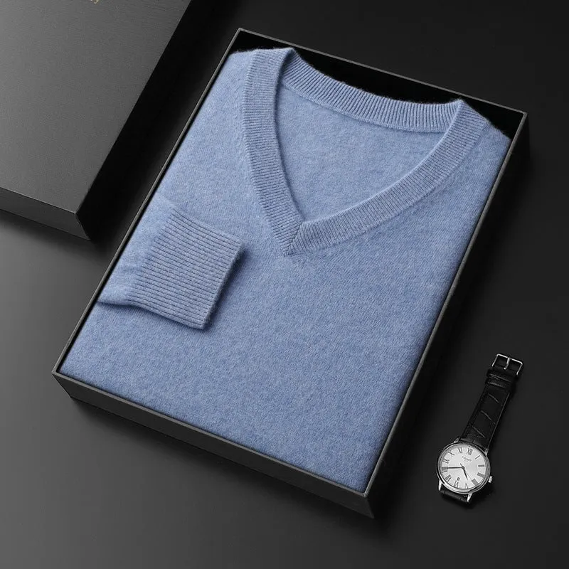 Cashmere Sweater Men's V-neck Loose