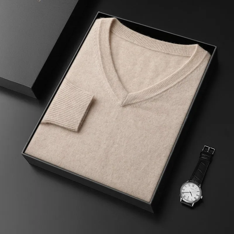 Cashmere Sweater Men's V-neck Loose