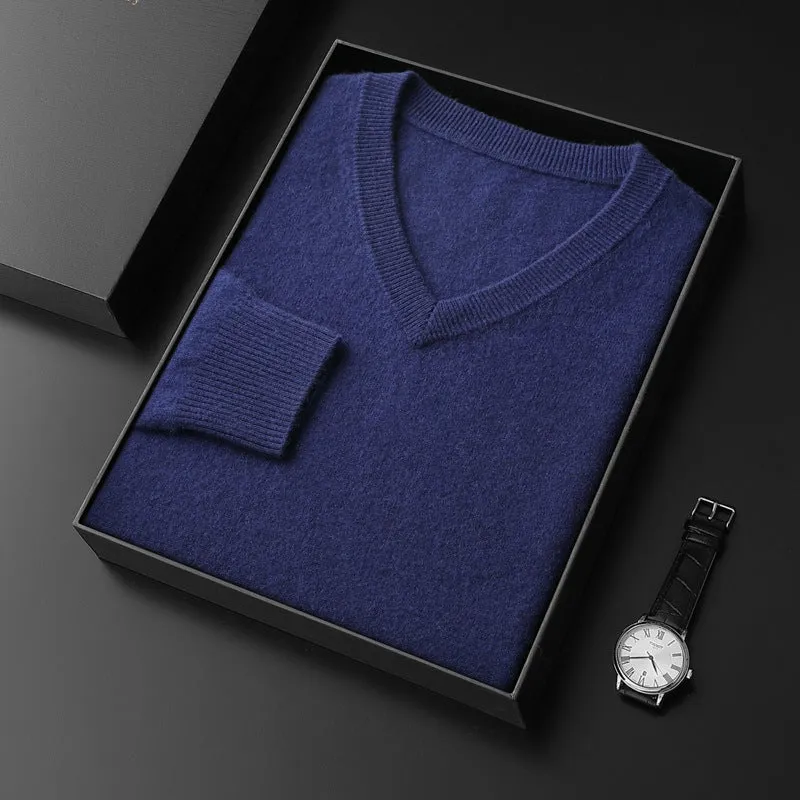 Cashmere Sweater Men's V-neck Loose