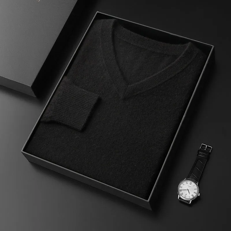 Cashmere Sweater Men's V-neck Loose