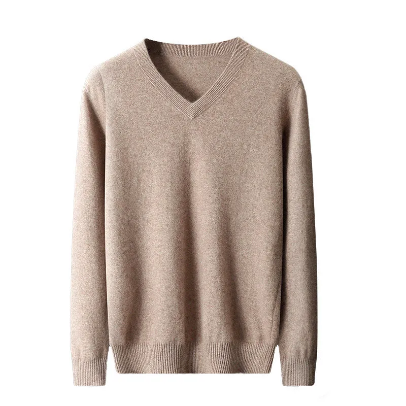 Cashmere Sweater Men's V-neck Loose