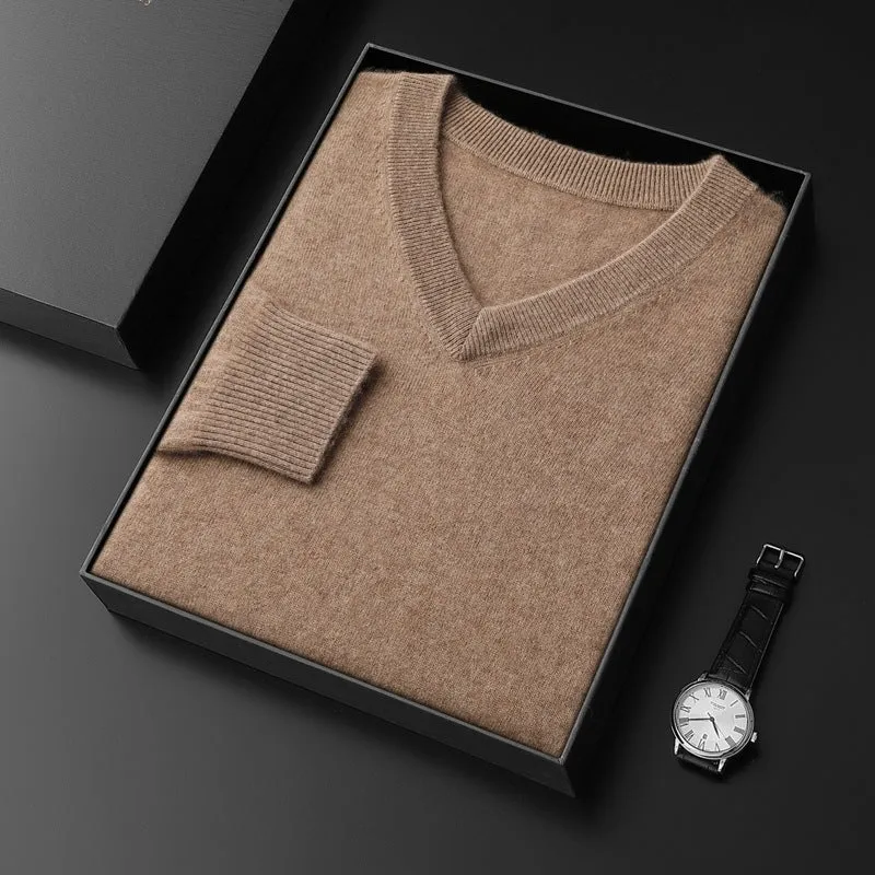 Cashmere Sweater Men's V-neck Loose