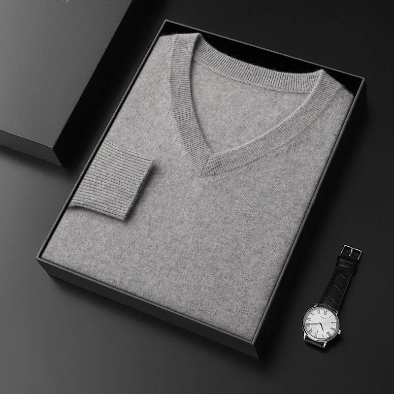 Cashmere Sweater Men's V-neck Loose