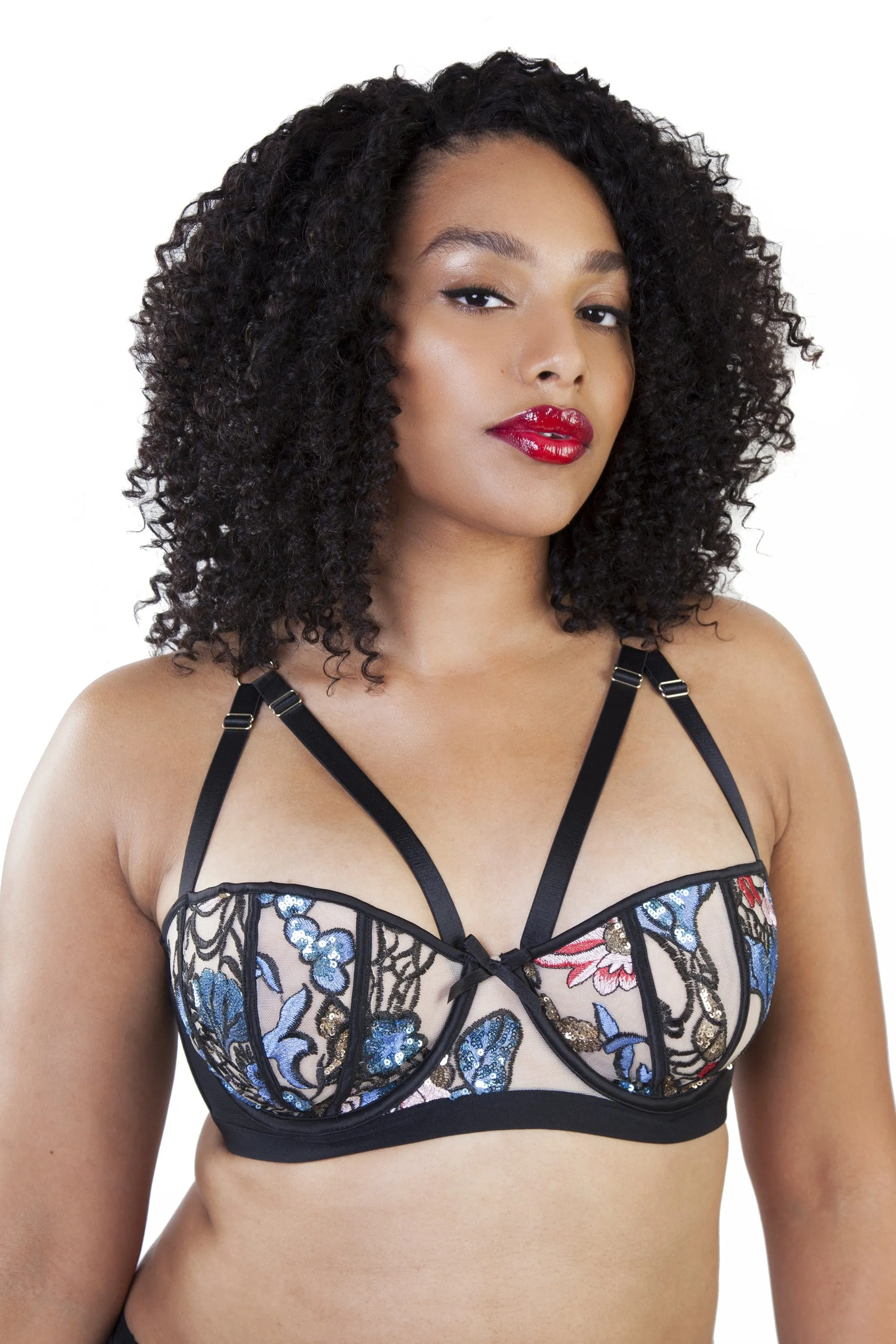 Celeste Sequined Embroidered Bra
