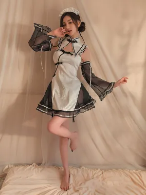 Chinese Jacquard Qipao Dress w/ Skirt