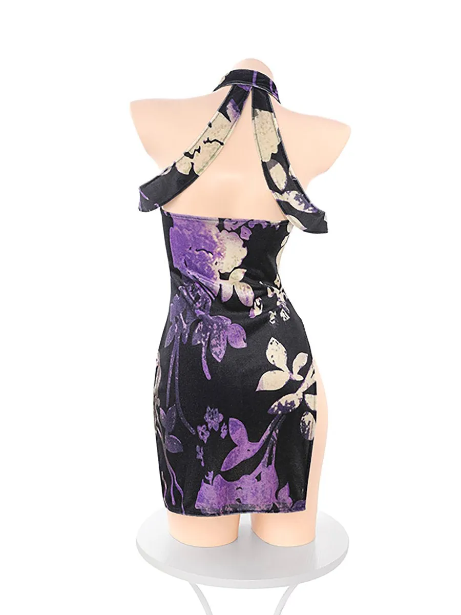 Draping Pearl Chinese Lingerie Dress