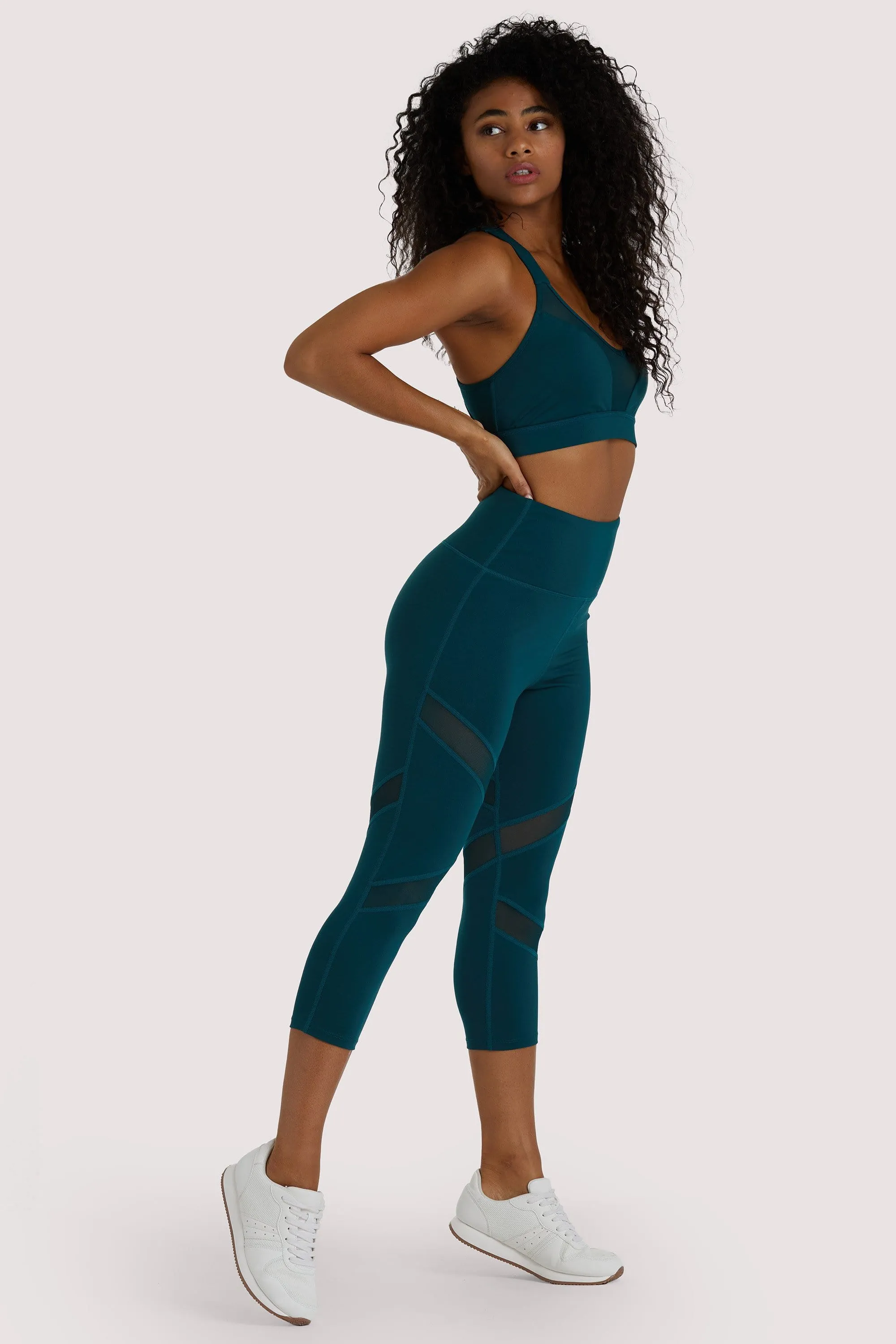 Eco Teal Racer Back Sports Bra