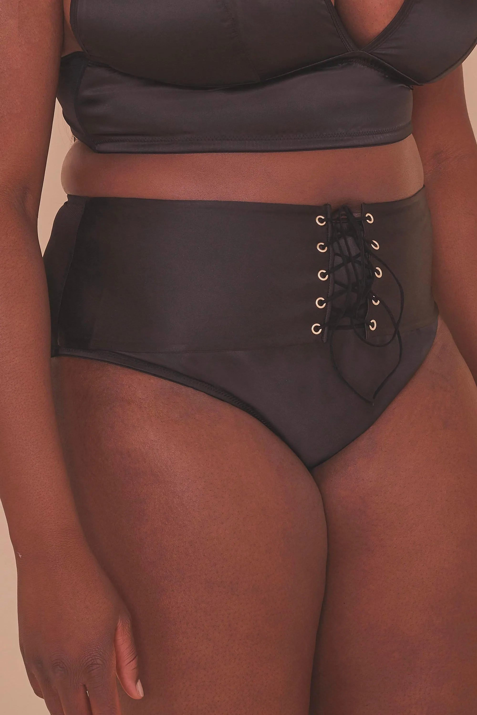 Gabi Fresh Eagan Black Satin High Waist Knicker