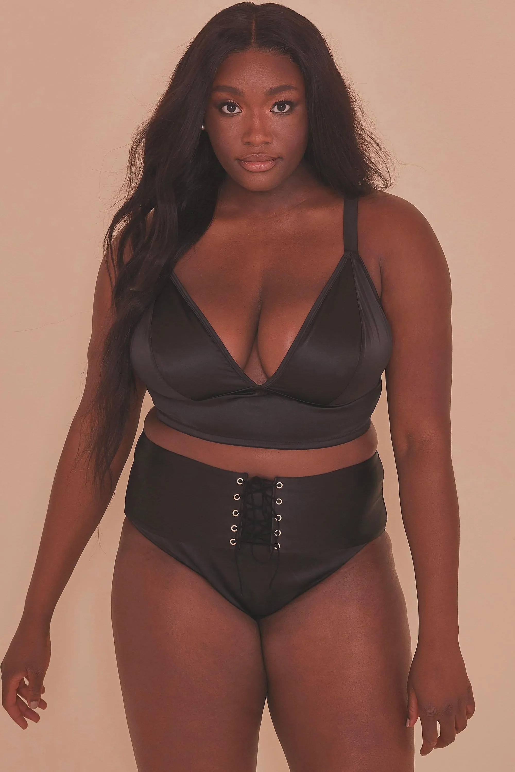 Gabi Fresh Eagan Black Satin High Waist Knicker