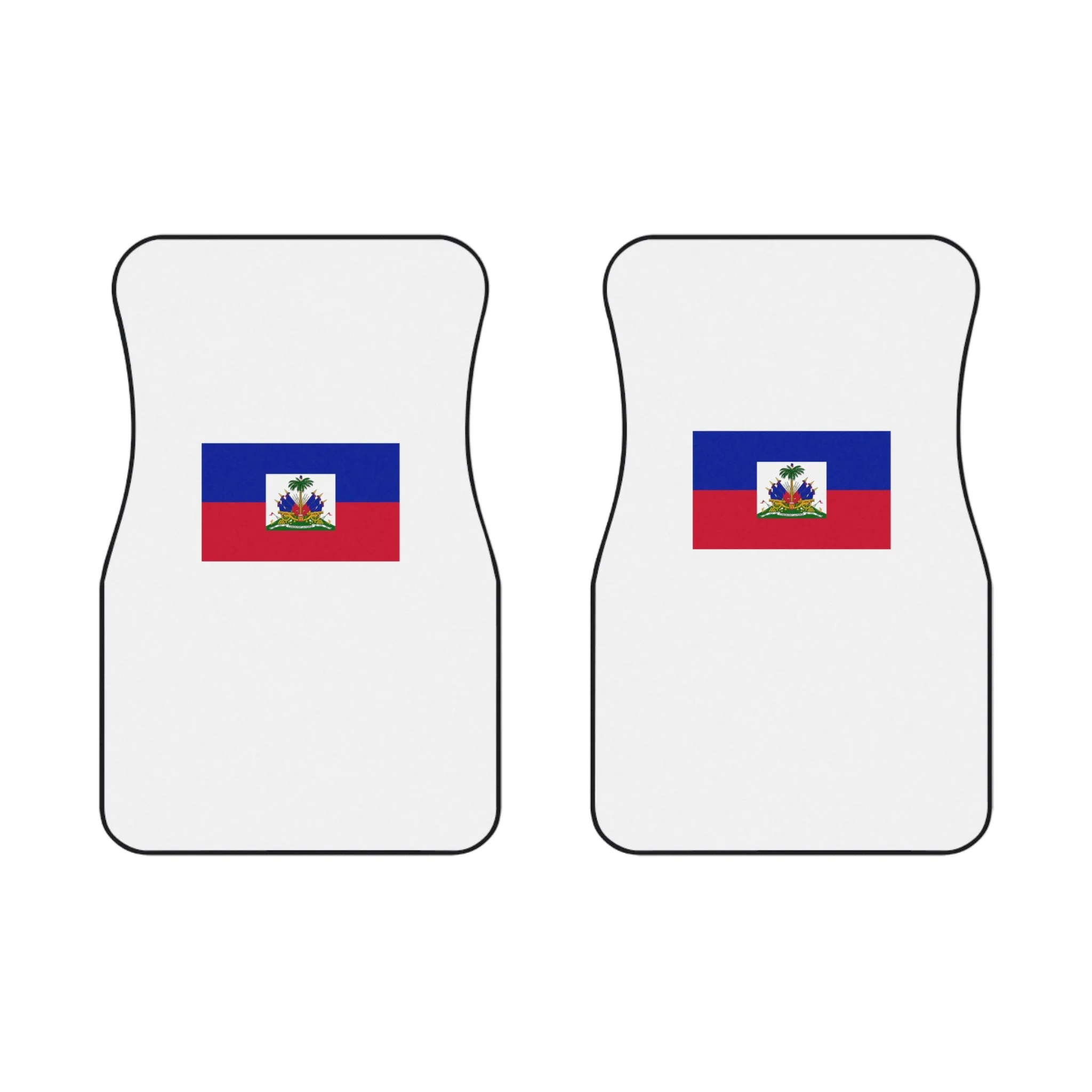 Haitian Flag Car Mats - Durable Front Floor Mats for Vehicle Decor