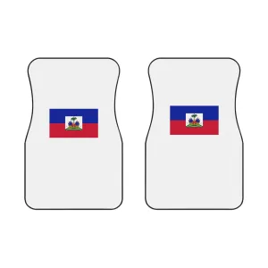 Haitian Flag Car Mats - Durable Front Floor Mats for Vehicle Decor