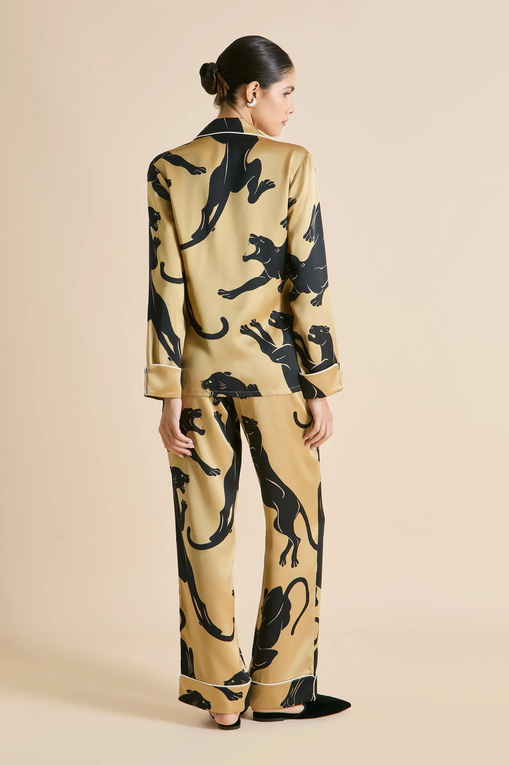 Lila Perriand Gold Panther Pajamas