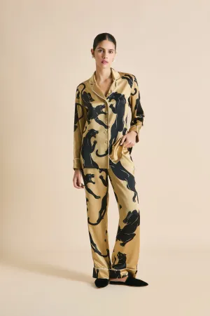 Lila Perriand Gold Panther Pajamas