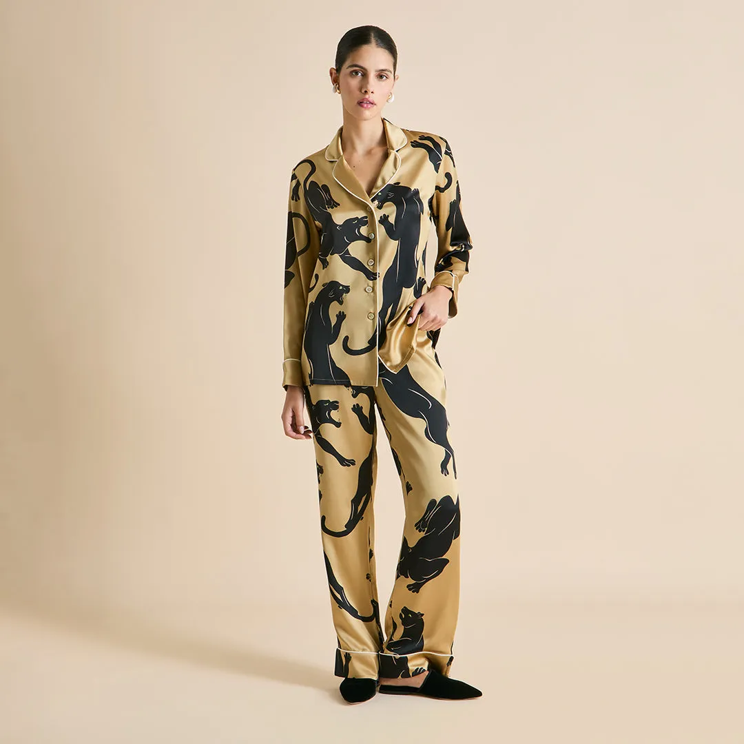 Lila Perriand Gold Panther Pajamas