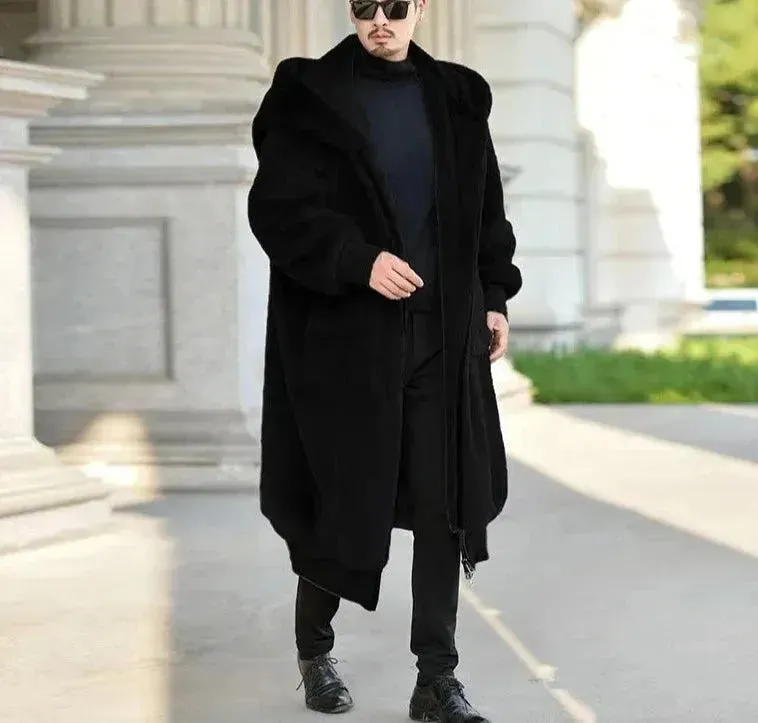 Loose Fit Faux Fur Men Winter Coat