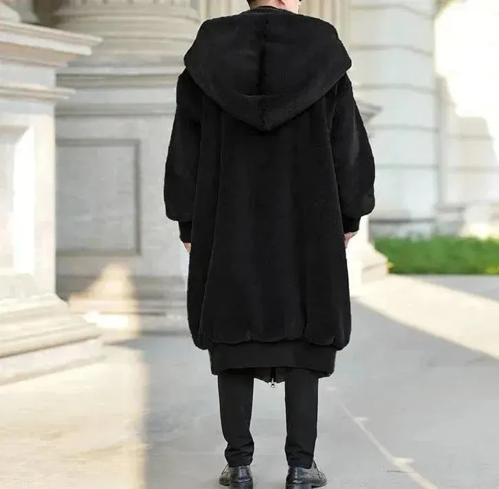 Loose Fit Faux Fur Men Winter Coat