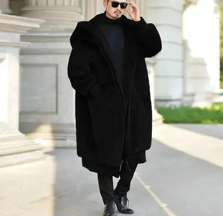 Loose Fit Faux Fur Men Winter Coat