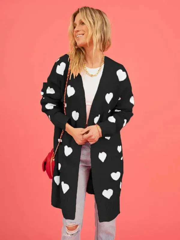 Lovey Knitted Mid-Length Cardigan Sweater