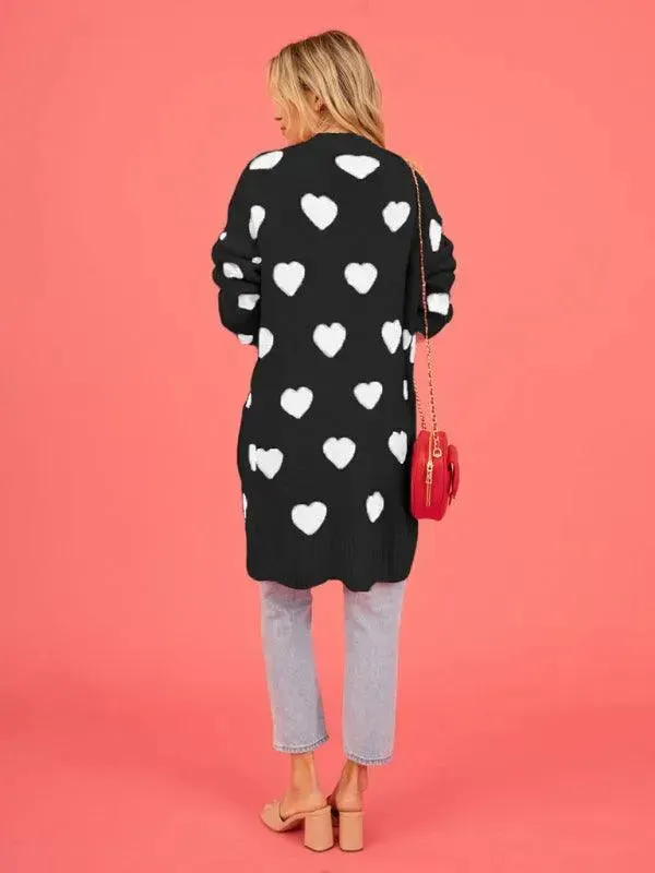 Lovey Knitted Mid-Length Cardigan Sweater