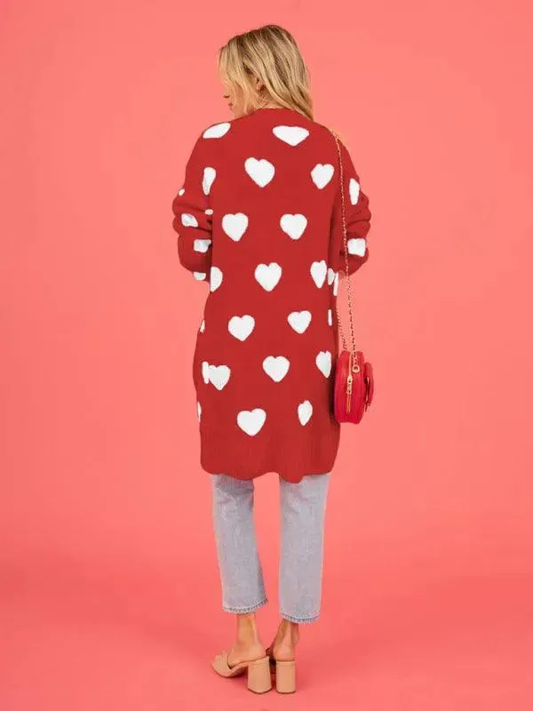 Lovey Knitted Mid-Length Cardigan Sweater