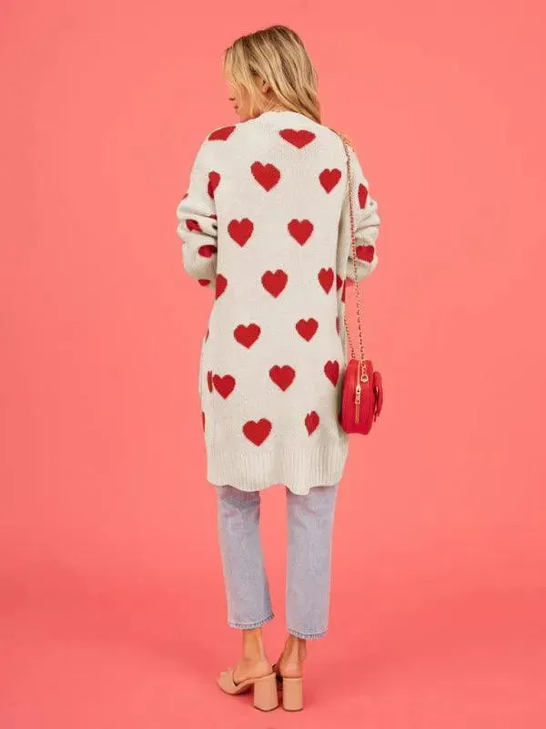 Lovey Knitted Mid-Length Cardigan Sweater