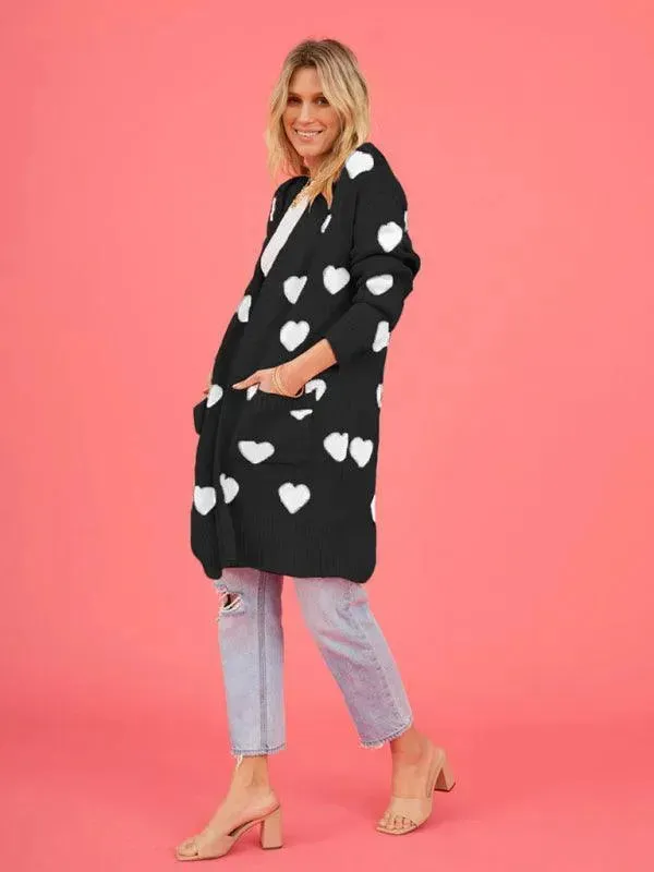 Lovey Knitted Mid-Length Cardigan Sweater
