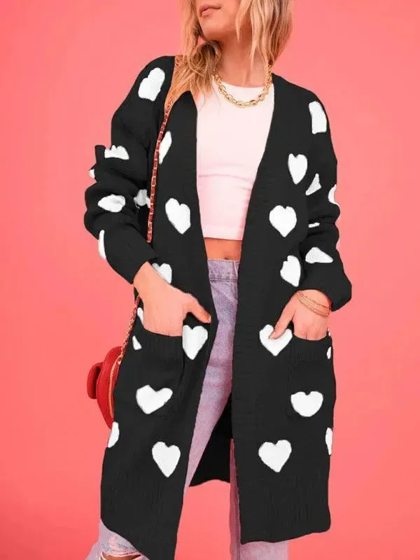 Lovey Knitted Mid-Length Cardigan Sweater