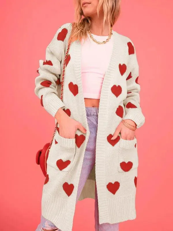 Lovey Knitted Mid-Length Cardigan Sweater