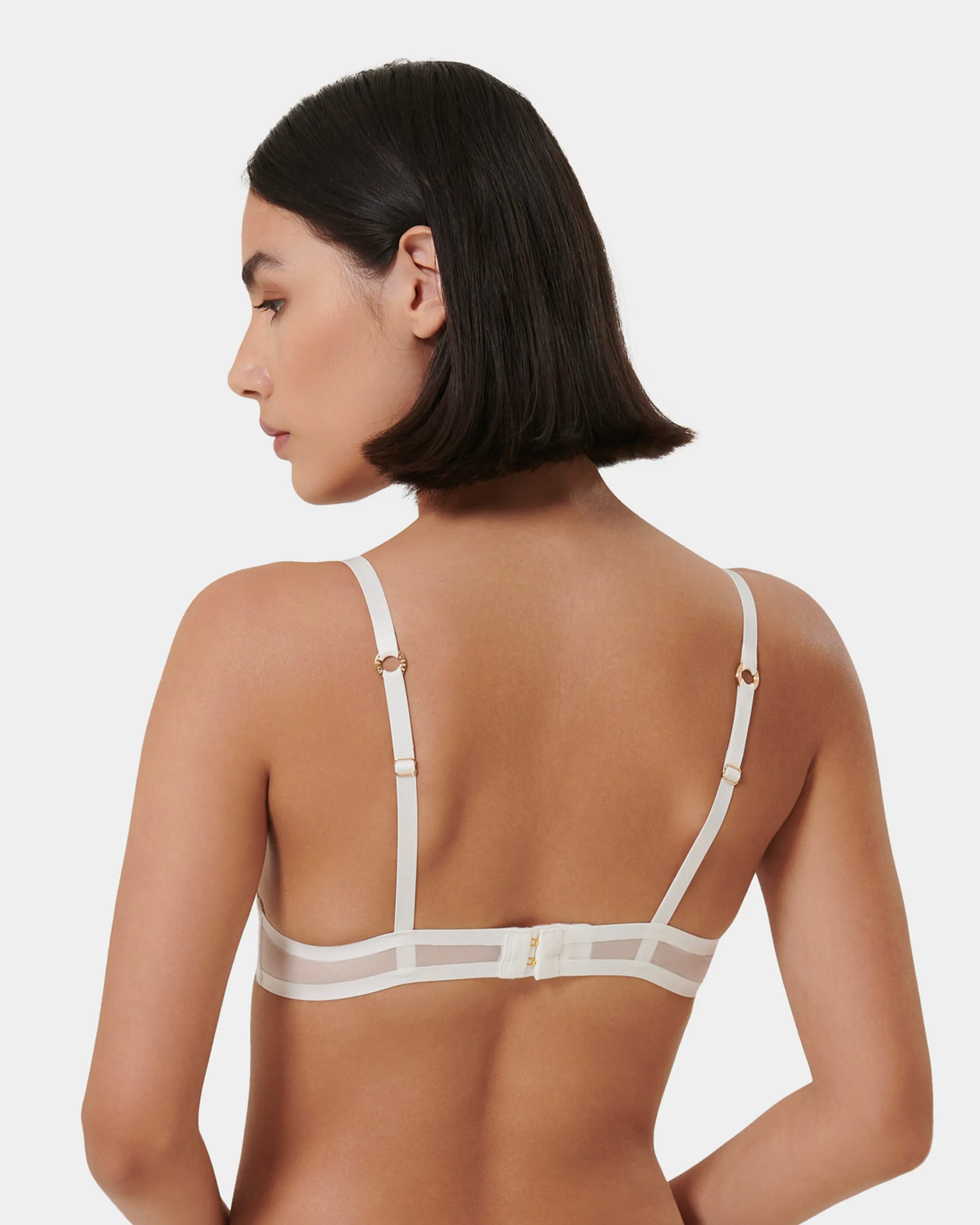 Naomi Mesh Bra White