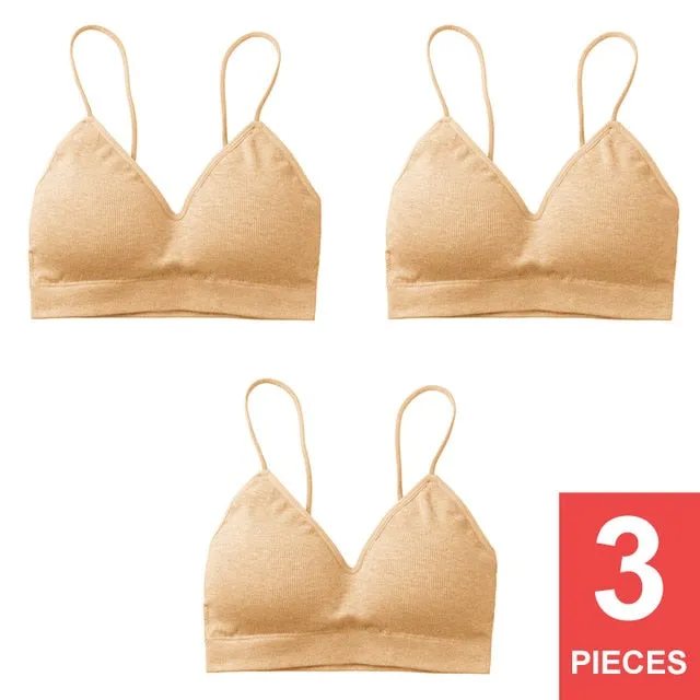 Perfering Bralette Push Up Bra Cotton Female Bras for Women Fitness Tops Brassiere Underwear lingerie Wire Free Seamless A B C