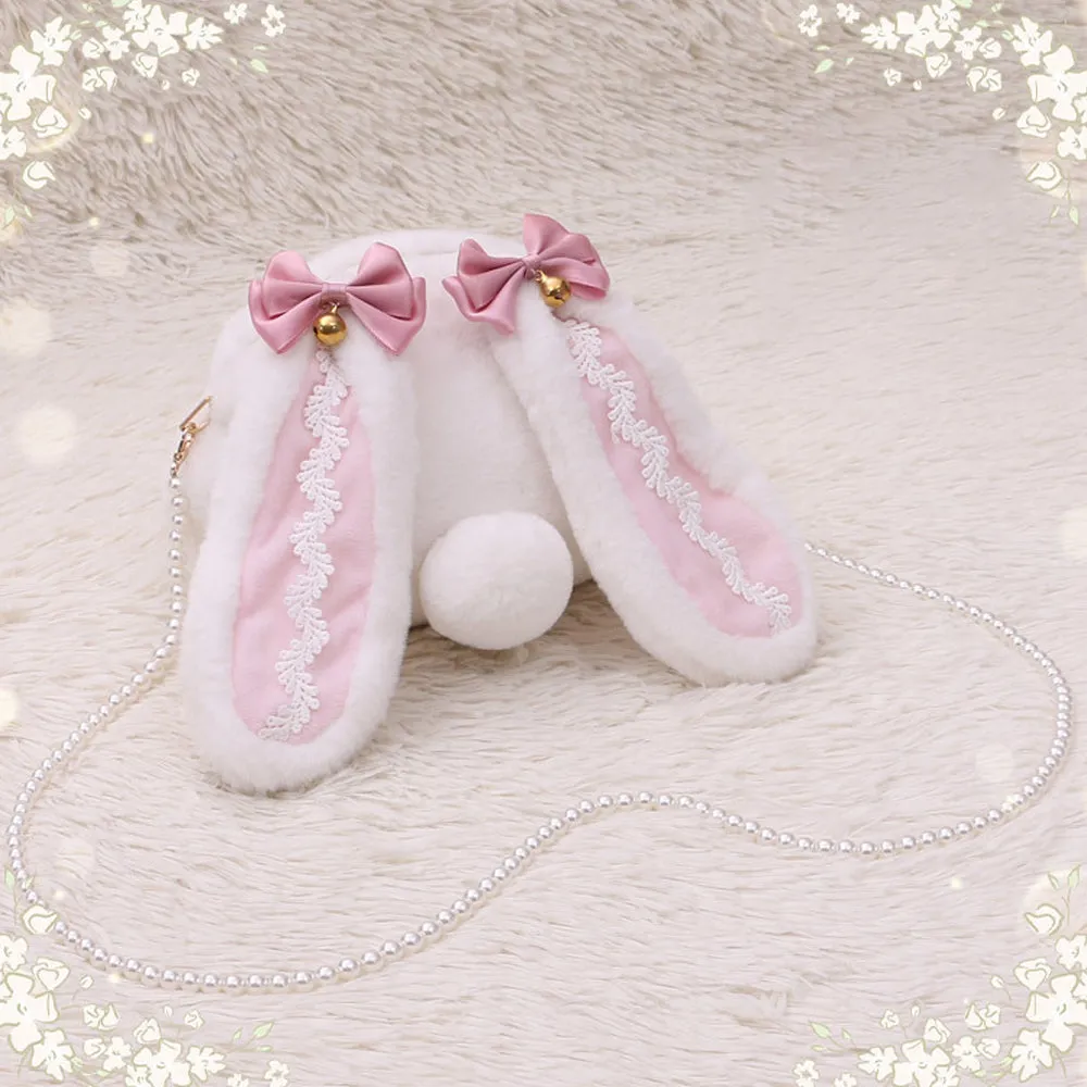 Plush Lolita Bunny Bag Crossbody Rabbit Handbag for Easter