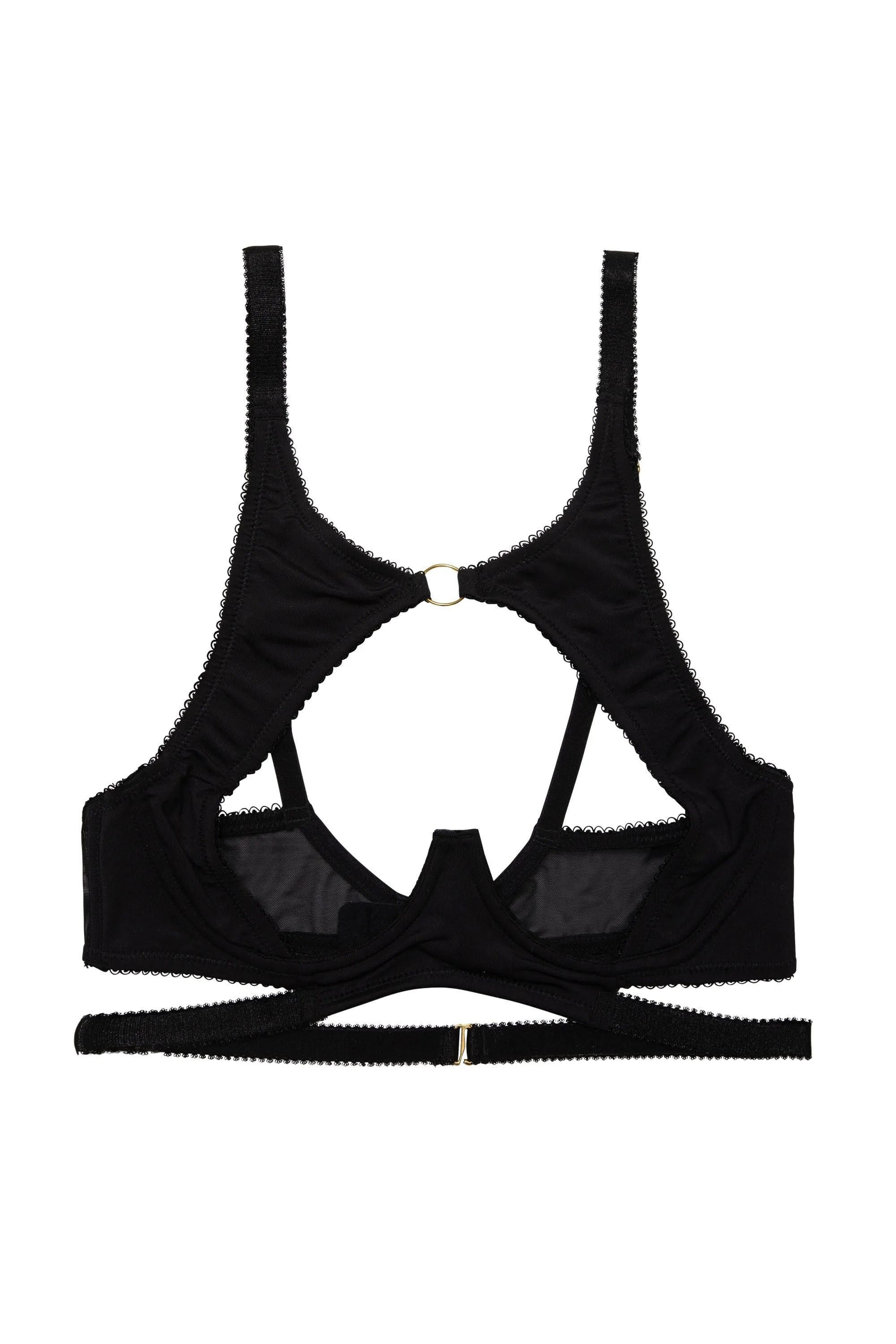 Regalia Zadie Black High Neck Keyhole Bra