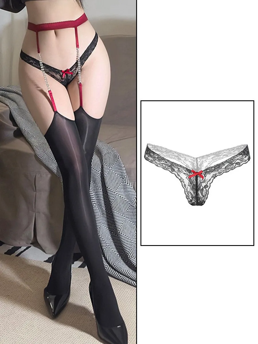 Rhinestones Thigh High Stocking