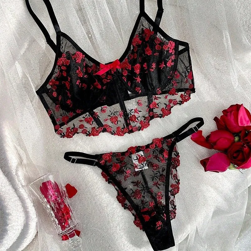 Ros All Dazed Sheer Embroidered Lingerie