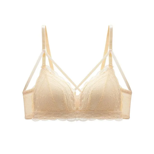 Sexy Lace Bra Set Women Push Up Bra Lingerie Set Ultra-thin Panties Wire Free Bralette Soft Brassiere Underwear Set #D