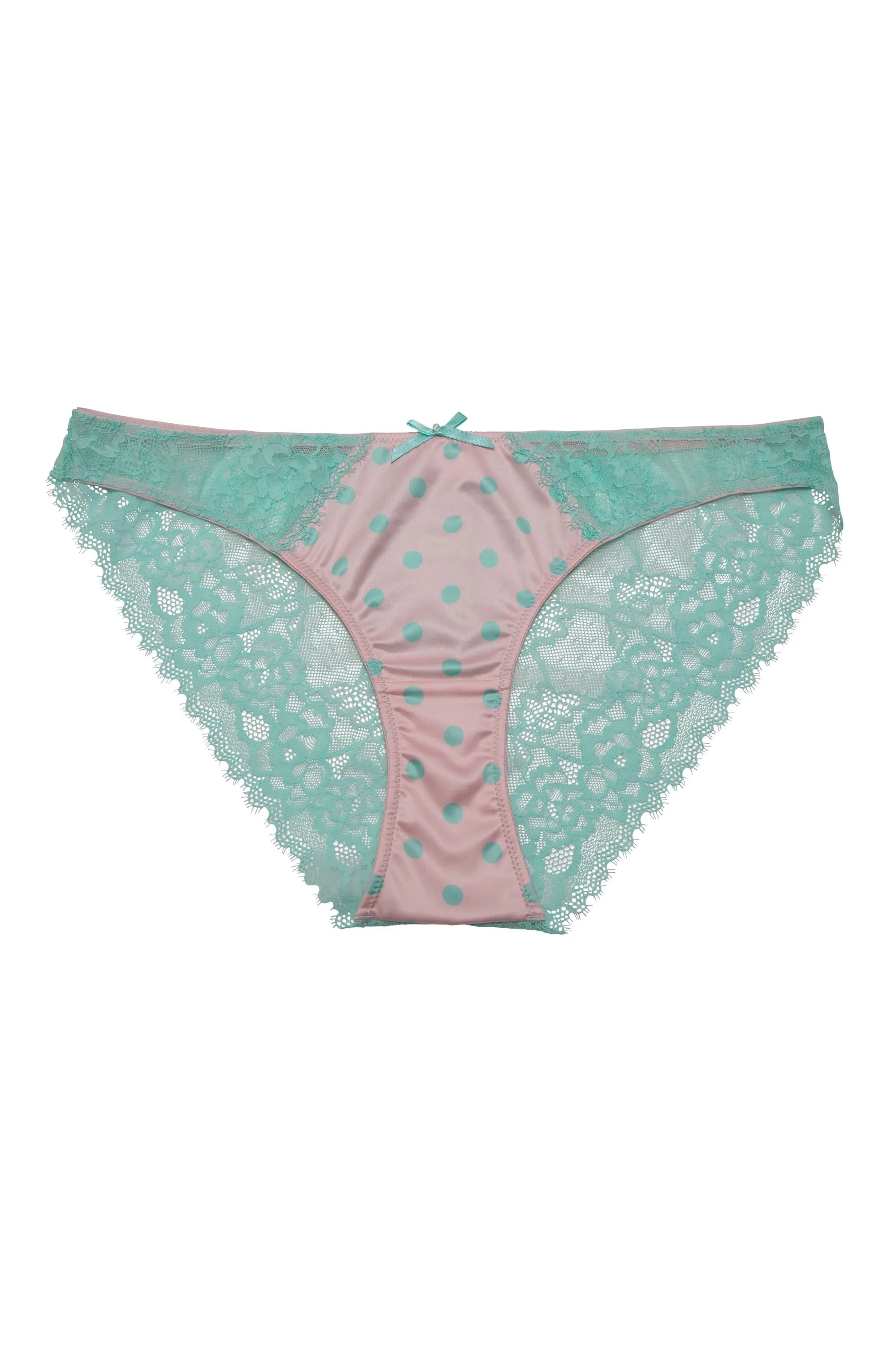 Sophia Pink & Green Polka Brazilian Brief