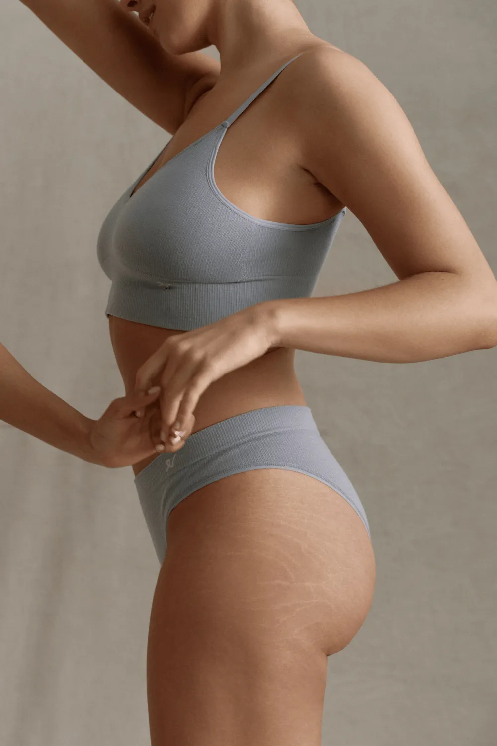 Tencel Seamless Bralette in Storm Grey. Size M (UK 10-12)