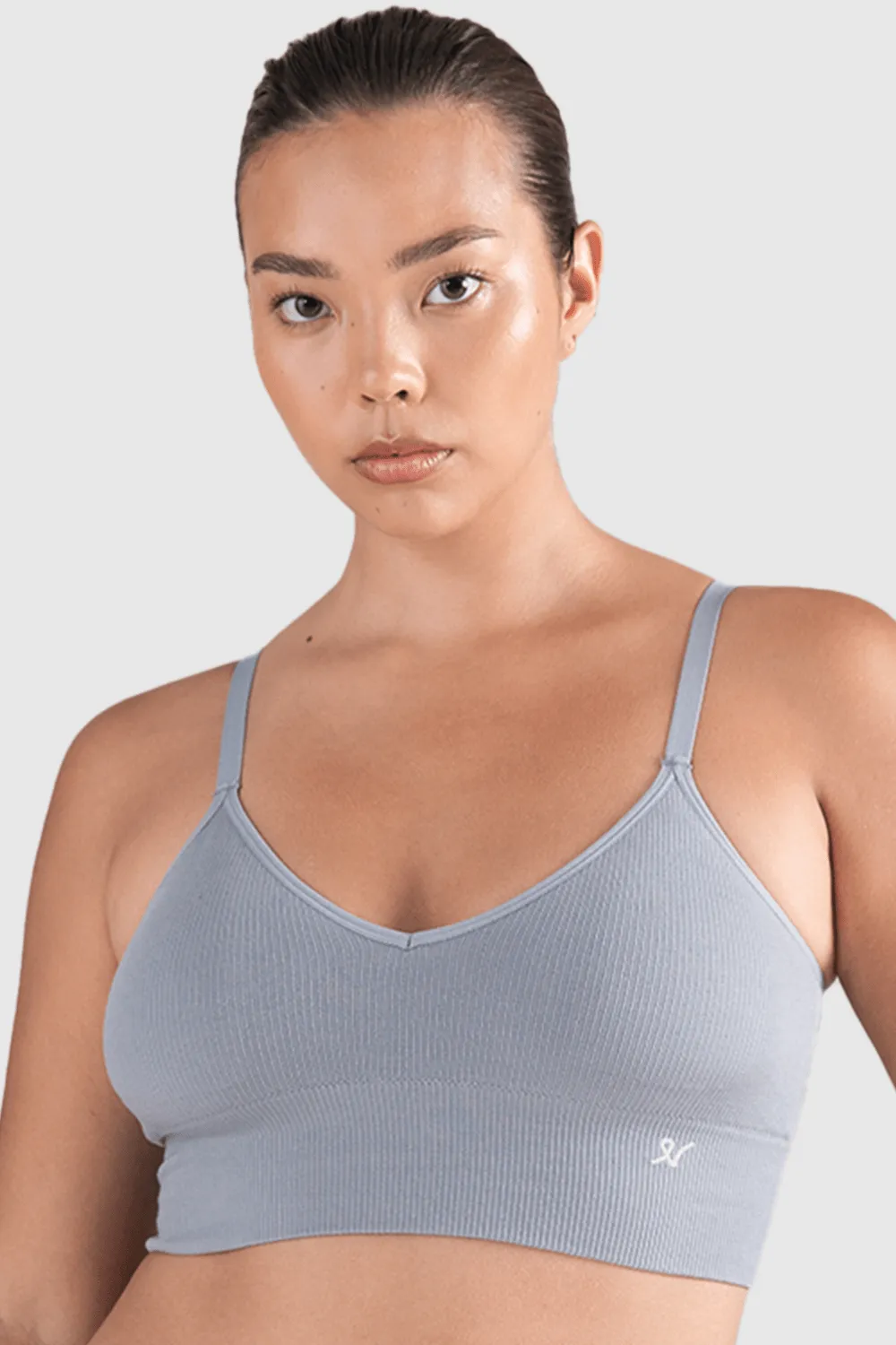 Tencel Seamless Bralette in Storm Grey. Size M (UK 10-12)