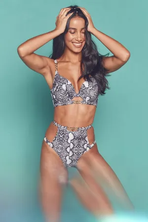 Wolf & Whistle Eco Snakeskin chain push up top B - F