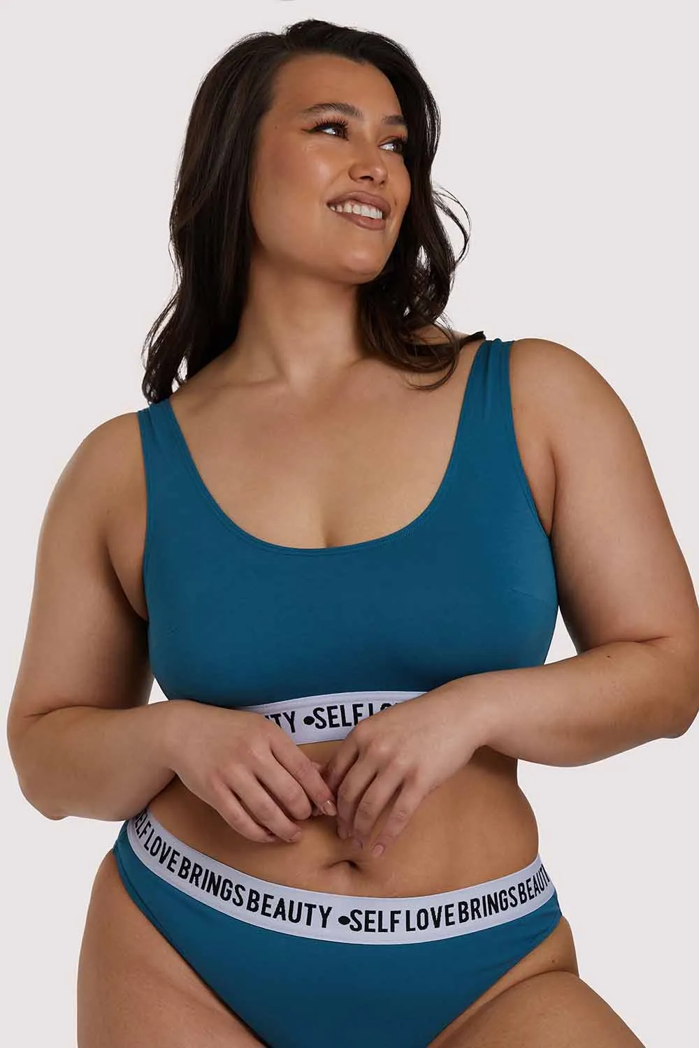 x PP Self Love Teal Crop Top